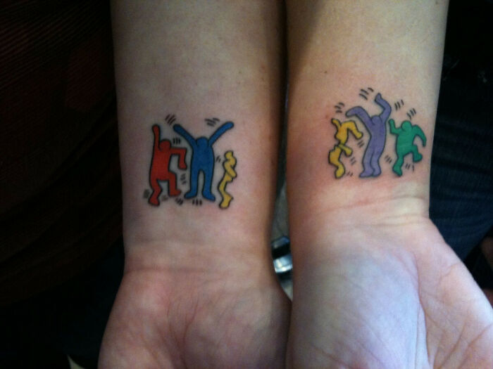 Keith Haring Tattoos On Mine And My Sister's Wrists