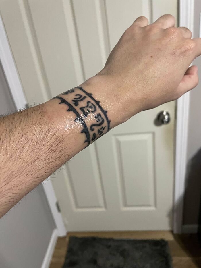 Got The Devil Union Wrist Contract Tattoo