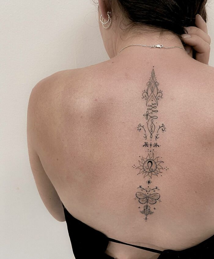 Delicate Spine Tattoo