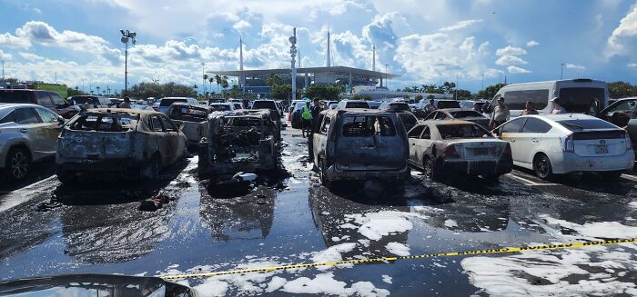 Someone Left A Grill On In The Parking Lot At The Dolphins-Patriots Game