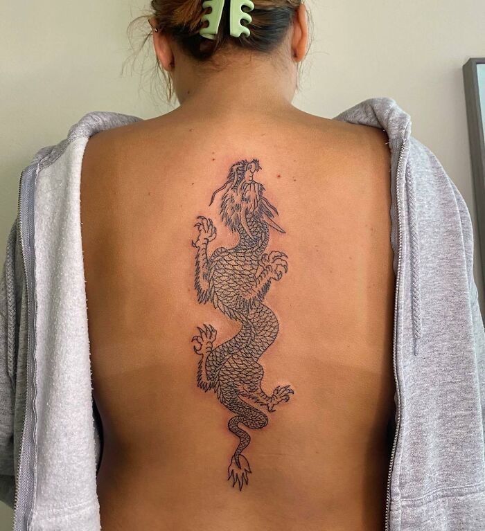 Dragon spine tattoo 