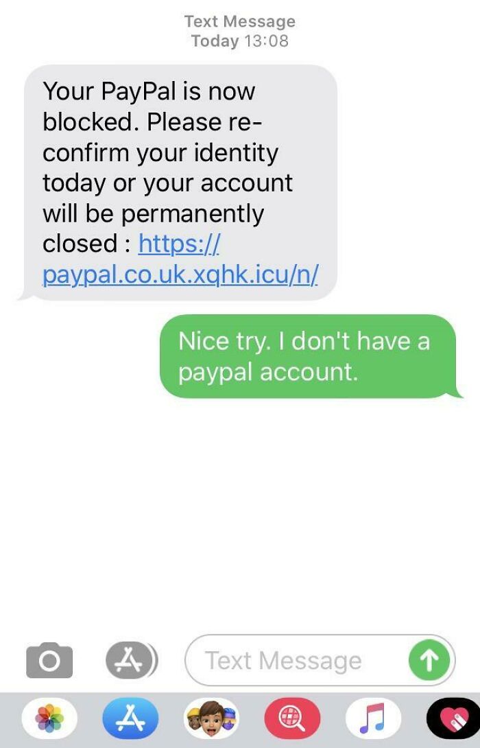 Pro-Tip: If You’re Gonna Try And Scam, Make Sure The Person Actually Has What You’re Scamming Them With. And Don’t Use A Mobile Phone Either!