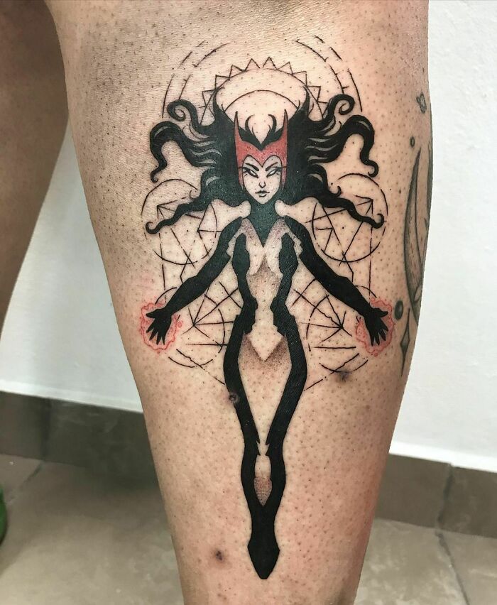 Scarlet Witch floating tattoo 