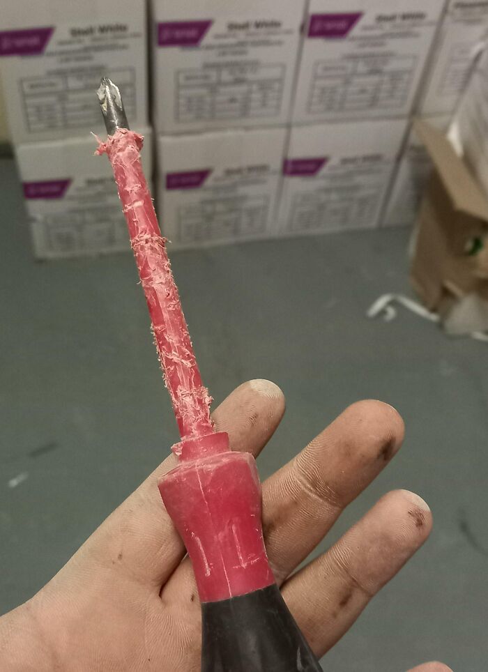 Gave A Coworker My Screwdriver (Not The Work's) To Use For Literally A Day And This Is How It Came Back