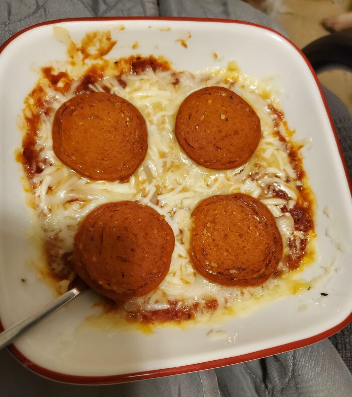 GF Pizza Type Of Meal. It's Mashed Potato With Cheese, Red Sauce, And Pepperoni. Very Tasty And Fast To Make