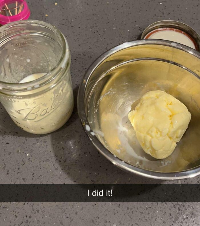 Heavy Cream About To Go Bad? Shake It In A Jar And Make Butter (And Some Bonus Buttermilk). Don’t Forget The Flaky Salt