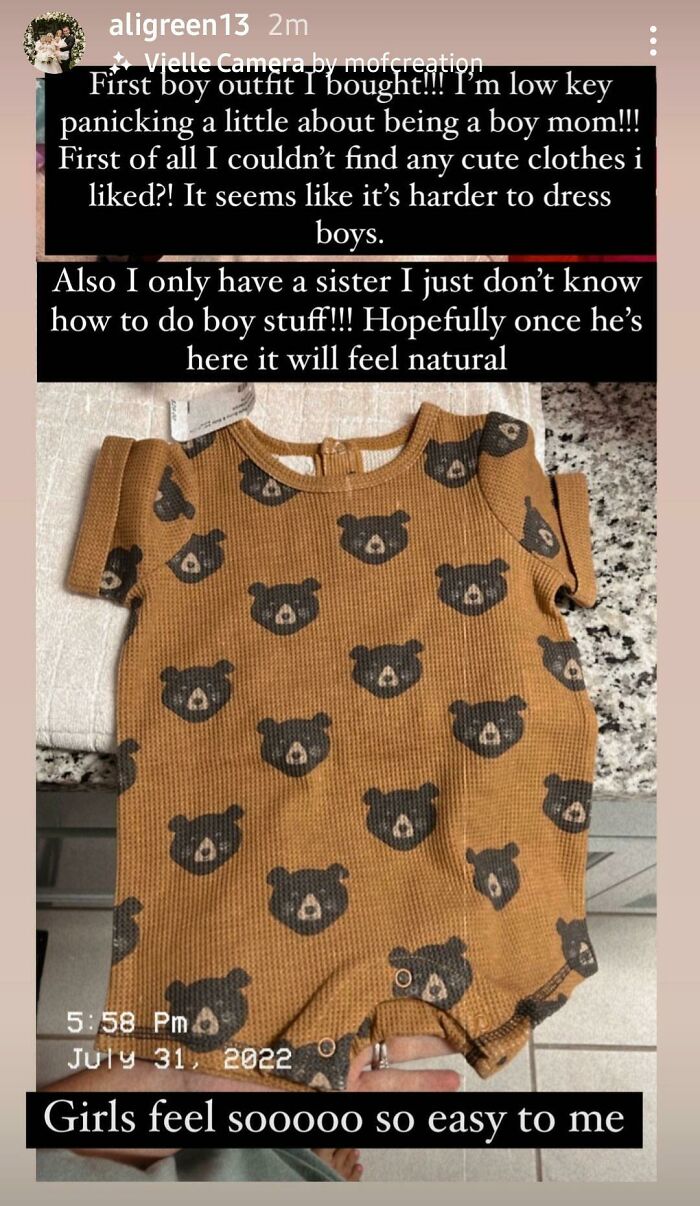 She's Panicking About Being A Boy Mom Because She Can't Find Cute Clothes!? Also, The Girls Are Sooooo Easy Because You Neglect Them Smeli. Just Neglect The Boy Too And It Will Be Easy 