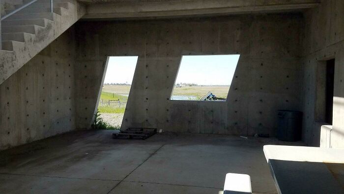 The Windows And Door In This Fire Training Building Are Angled