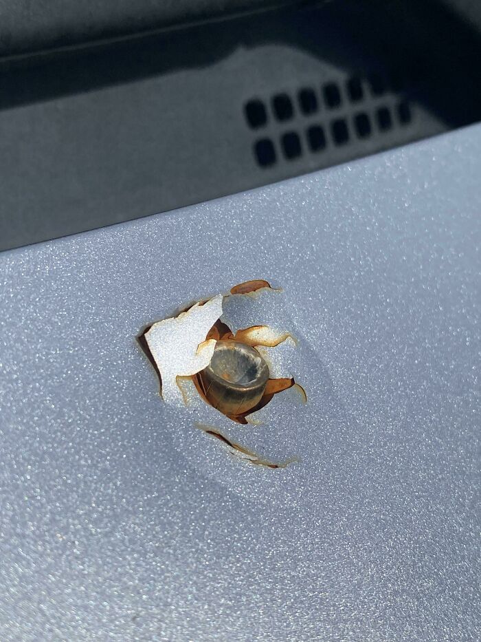 This Bullet That Landed On The Hood Of My Girlfriend’s Car
