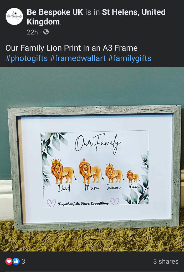 "Our Family Lion Print"