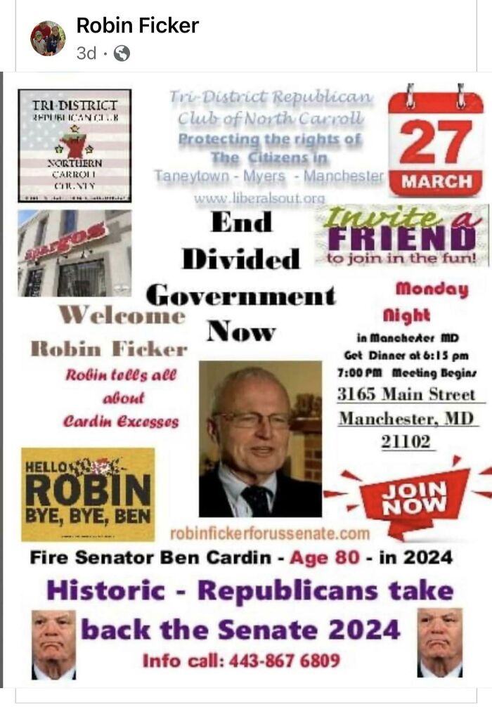 Real Politician In Maryland’s Real Fundraiser Flyer