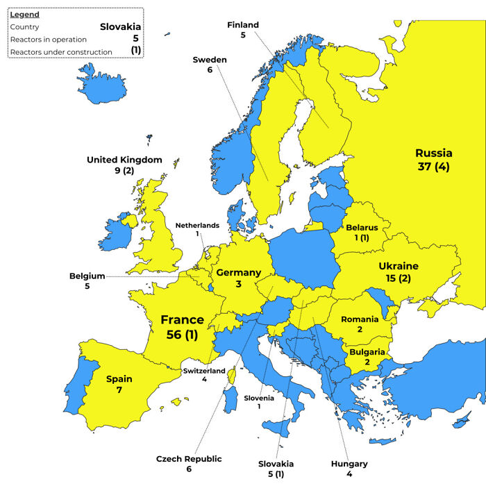 Nuclear Power Plants In Europe As Of 21.02.2023