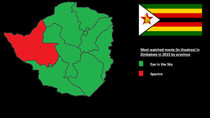 Most Watched Movies In Zimbabwe In 2015 (By Province)