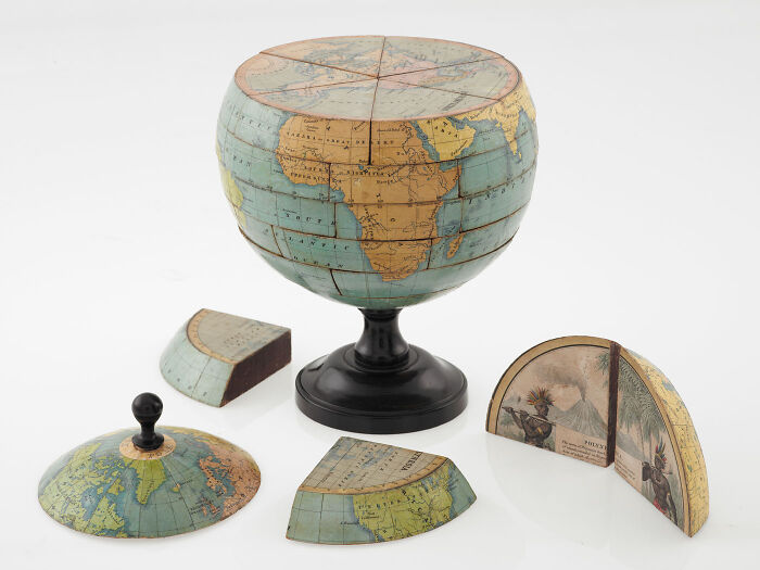 A Dissected Globe Made In 1866