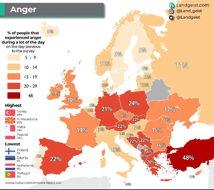 Anger Map Of Europe