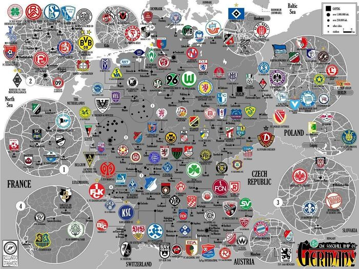 German Football Clubs Map
