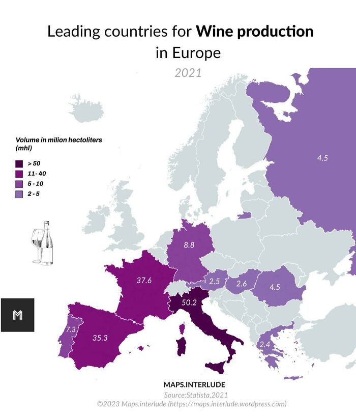 Leading Countries For Wine Production In Europe (2021)