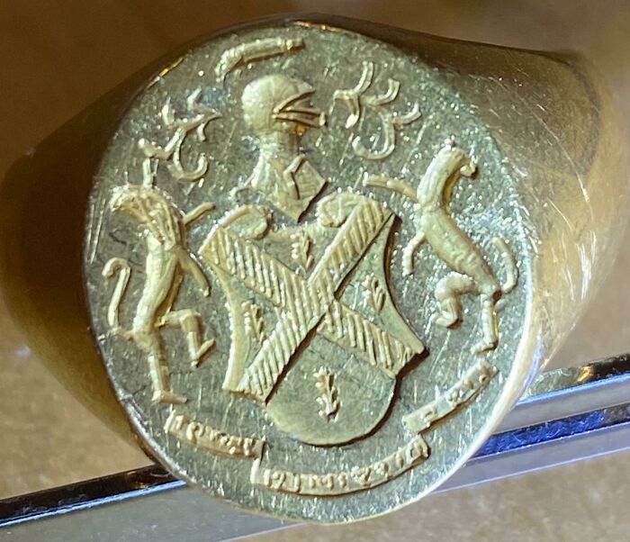 Found This Gold Ring At Beach In Mauritius And Would Be Fun To Know What Coat Of Arms Is That