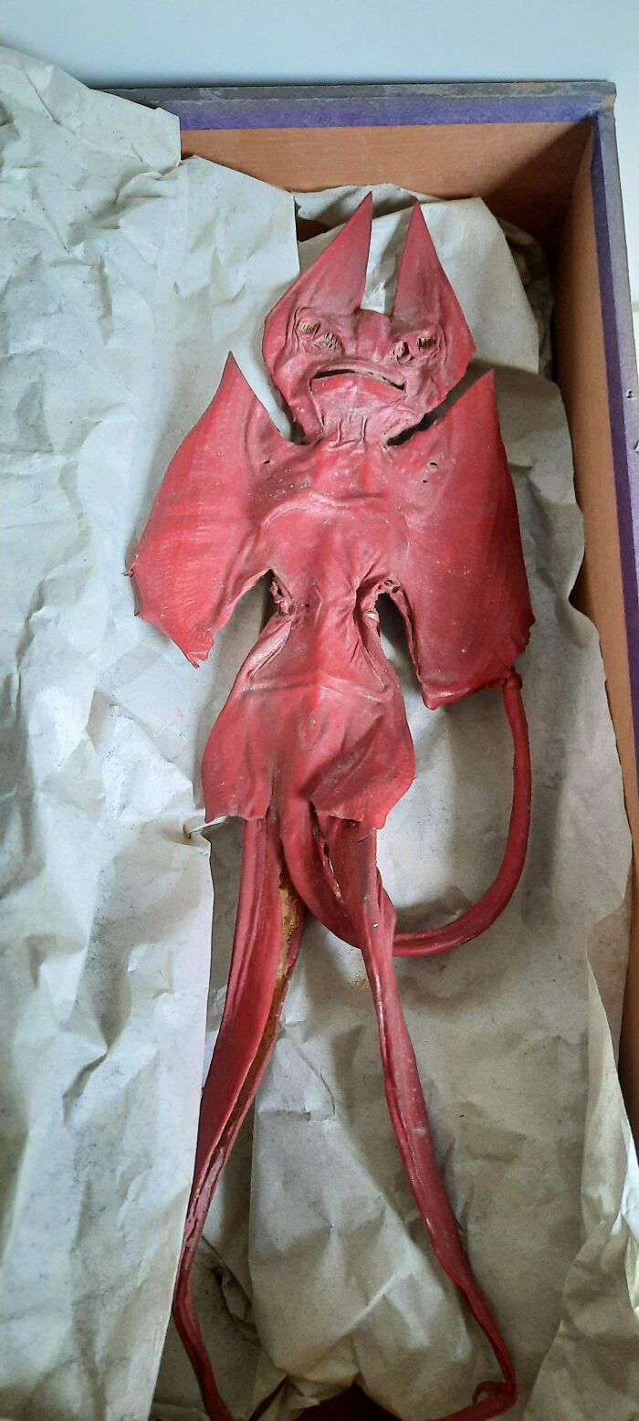 What Is This Red Leather Devil Figure, Found In A Wooden Box In An Attic?