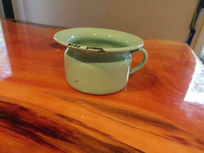 Found At An Antique Market In Wisconsin USA. About 6" Across The Top, The Hole Is About 3.5". Tiny Spittoon?!