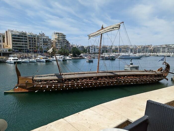 Α Trireme At The Piraeus Port, Greece