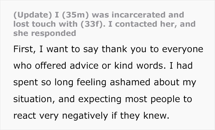 Man Asks Internet For Advice If He Should Contact GF After Being Incarcerated For 9 Years And Losing Touch Man Asks Internet For Advice If He Should Contact GF After Being Incarcerated For 9 Years And Losing Touch