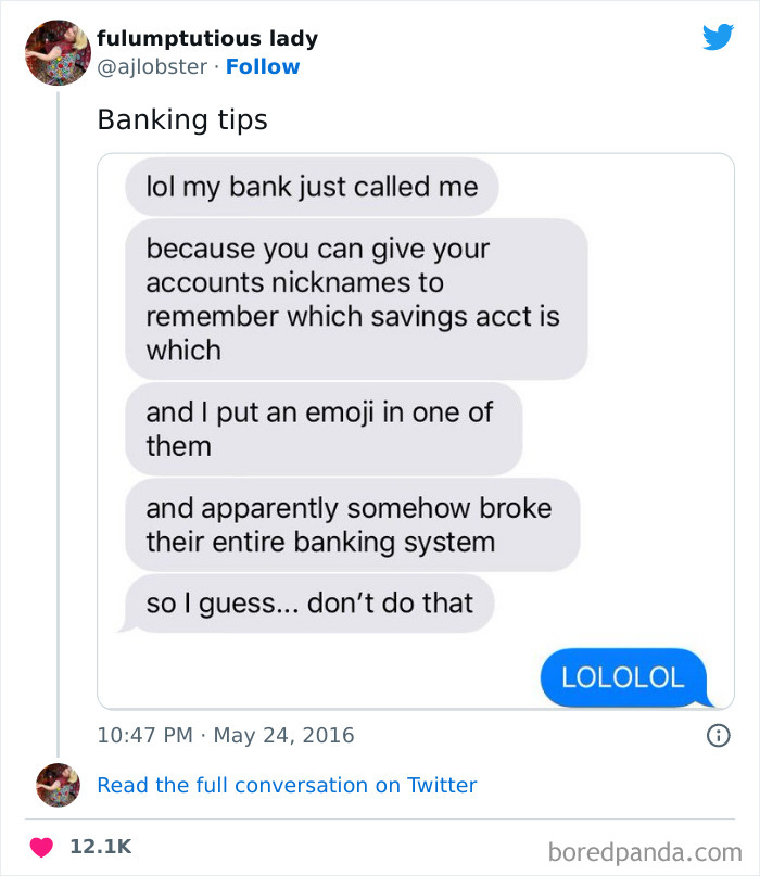 Don't Put Emojis In Your Bank Account Nicknames