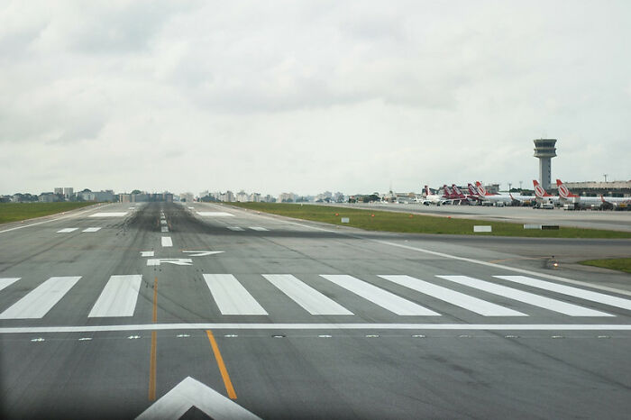 Picture of planes and road in Congonhas airport in Brazil