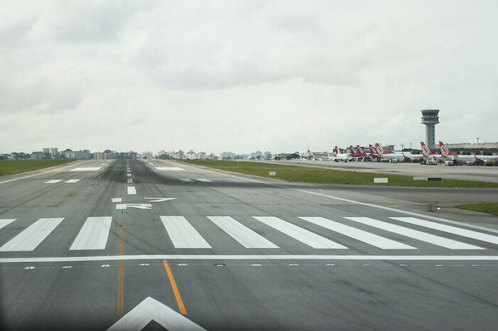 Picture of planes and road in Congonhas airport in Brazil