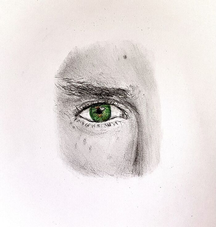 I Had A Lot Of Fun Drawing This One. This Person’s Eyes Was Such A Lovely Green!