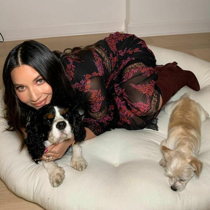 Olivia Munn With Chance And Frankie