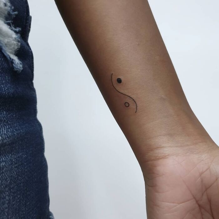 Yin Yang Wrist Tattoo