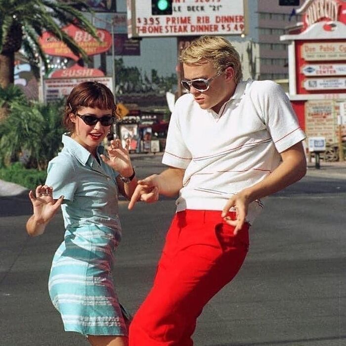 Heath Ledger And Rose Byrne In Las Vegas, 1999