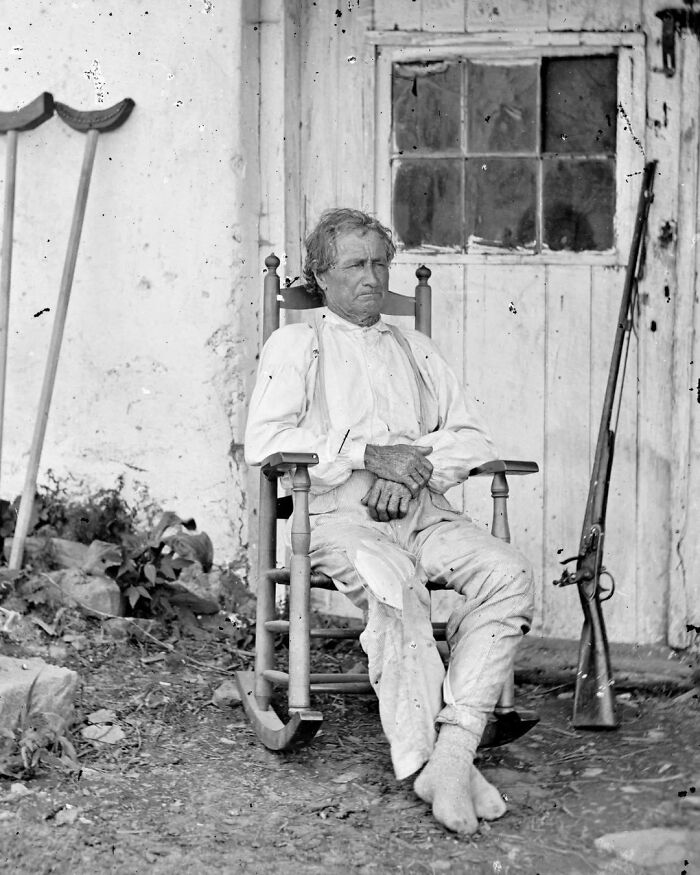 John Lawrence Burns, Veteran Of The War Of 1812, Became A 69-Year-Old Civilian Combatant With The Union Army At The Battle Of Gettysburg During The American Civil War. He Fought Valiantly For 3 Days During The Battle, Being Wounded Three Time, And Survived To Become A National Celebrity. Photo By Timothy O'sullivan In The 1860s