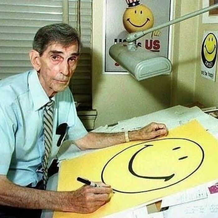 Harvey Ball And The Smiley Face He Created In The 1960s