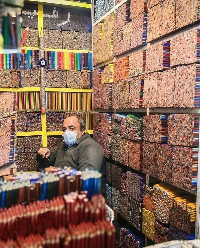 An Interesting Color Pencil Store In Tehran, Iran. 1990