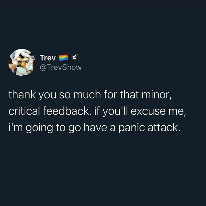 I Sure Say I Handle Constructive Criticism Well A Lot In Interviews For Someone Who Absolutely Does Not Handle Constructive Criticism Well 