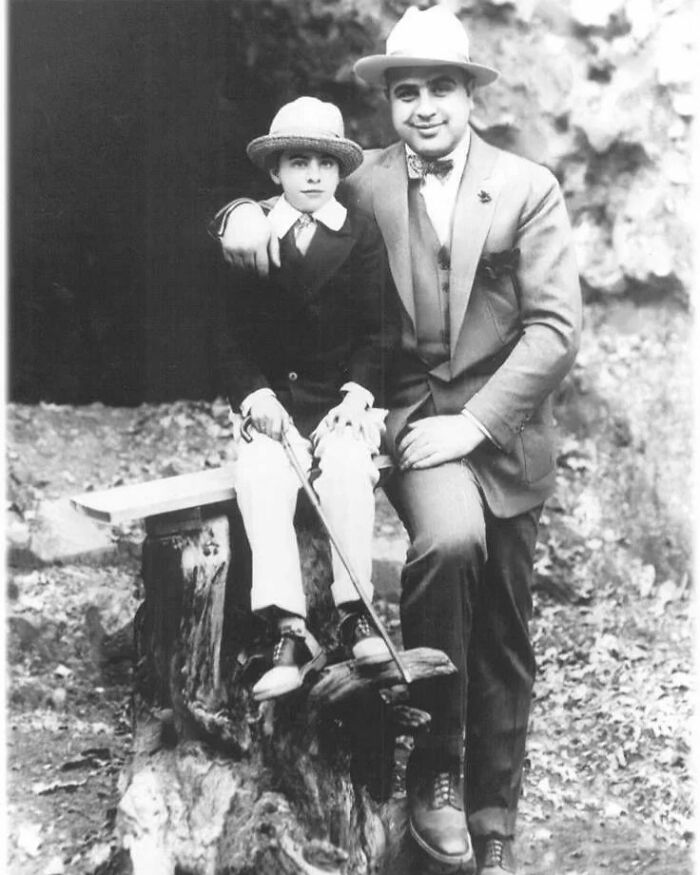 Al Capone With His Son "Sonny" Capone In 1925