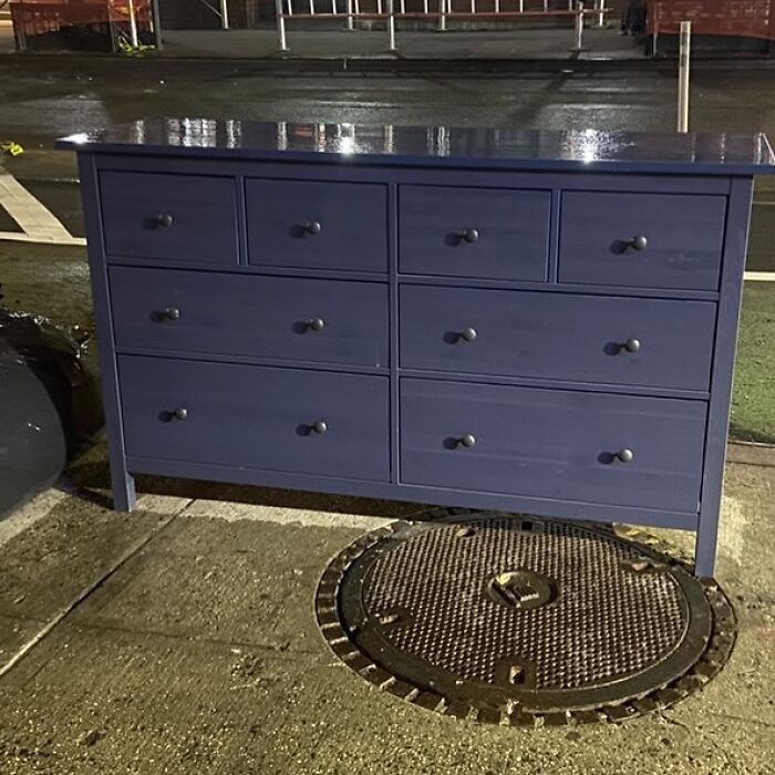 Something About The Blue That Makes This Dresser “Fancy”. 😂 62 & 2nd 