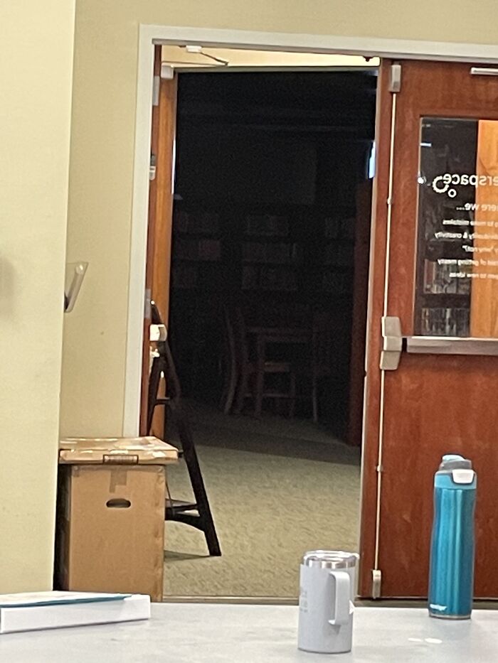 My School Library At Night