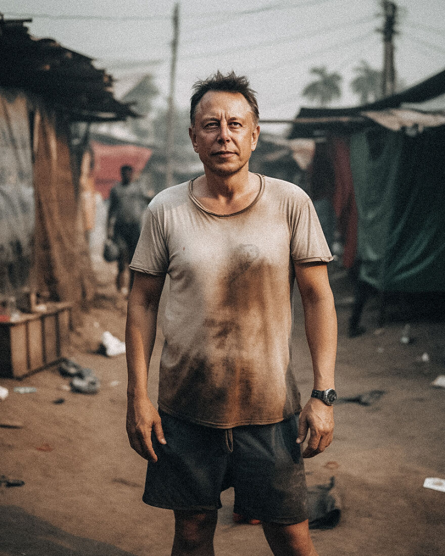 I Used AI To See What Some Of The Richest People In The World Might Look Like If They Were Poor (7 Pics)