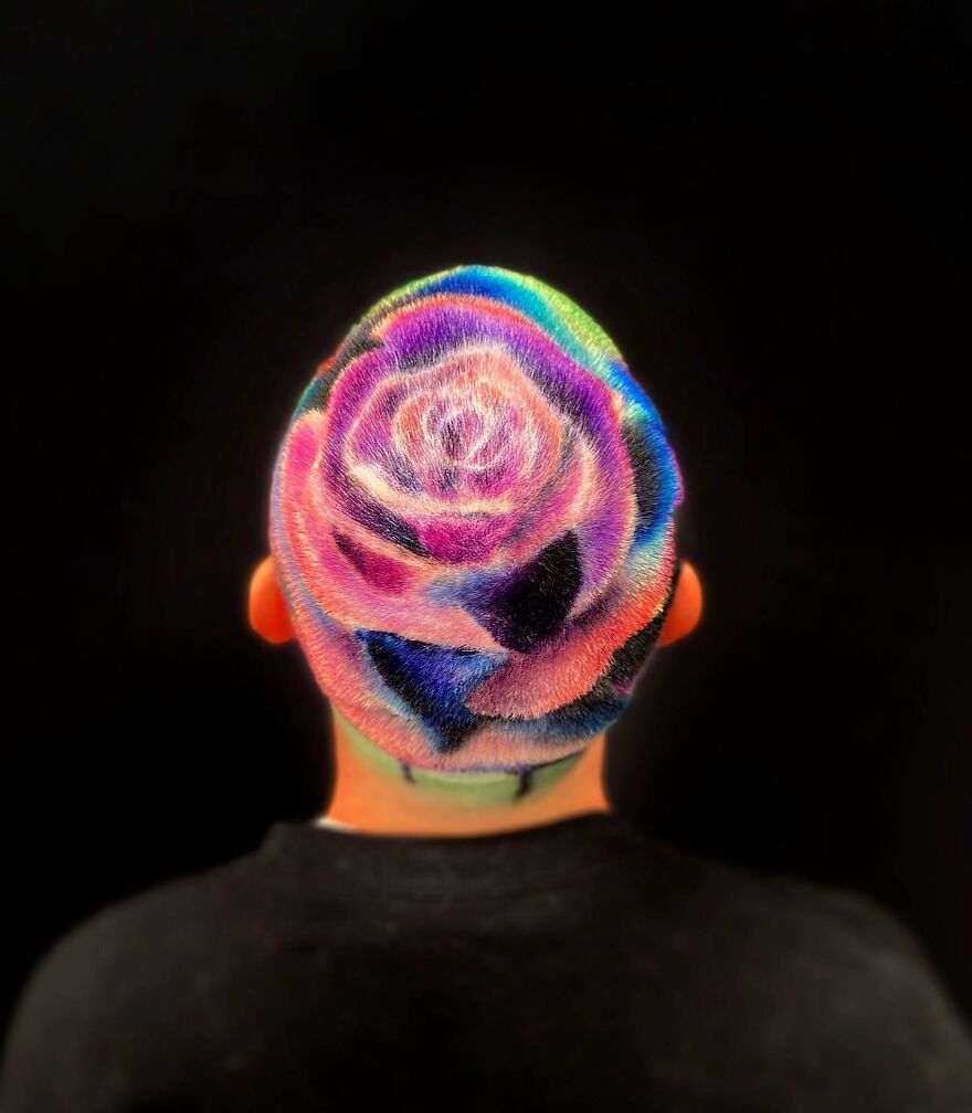 Hairdresser Uses Her Clients' Heads As A Canvas And The Result Is Incredible