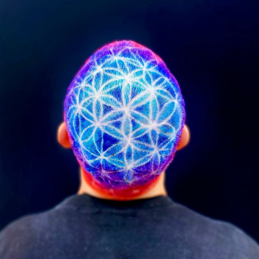 Hairdresser Uses Her Clients' Heads As A Canvas And The Result Is Incredible