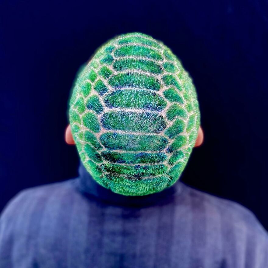 Hairdresser Uses Her Clients' Heads As A Canvas And The Result Is Incredible