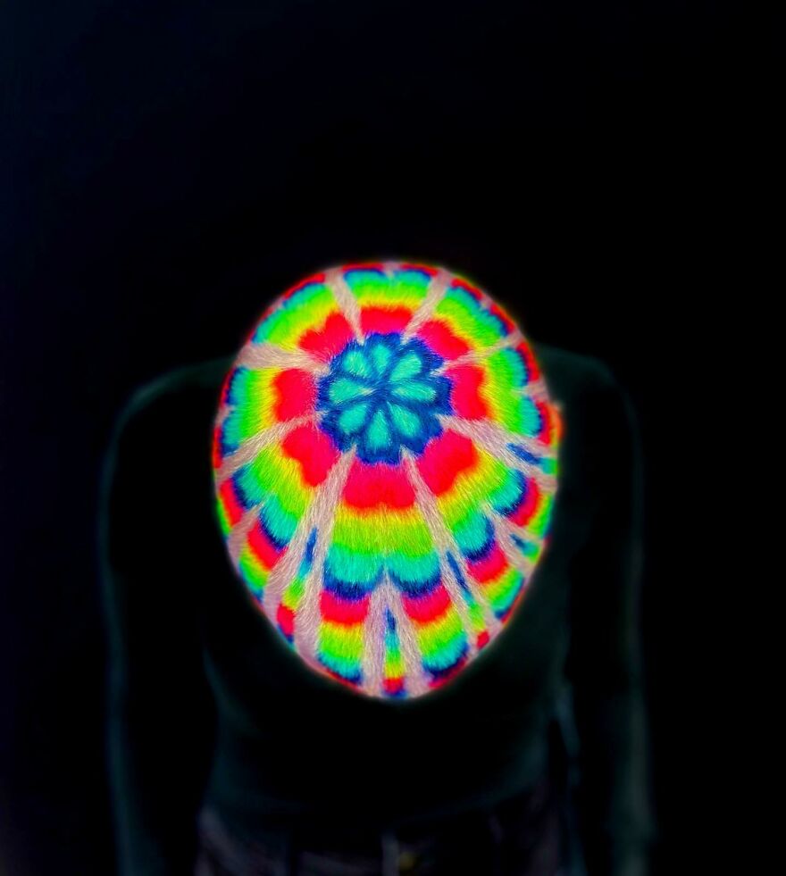 Hairdresser Uses Her Clients' Heads As A Canvas And The Result Is Incredible