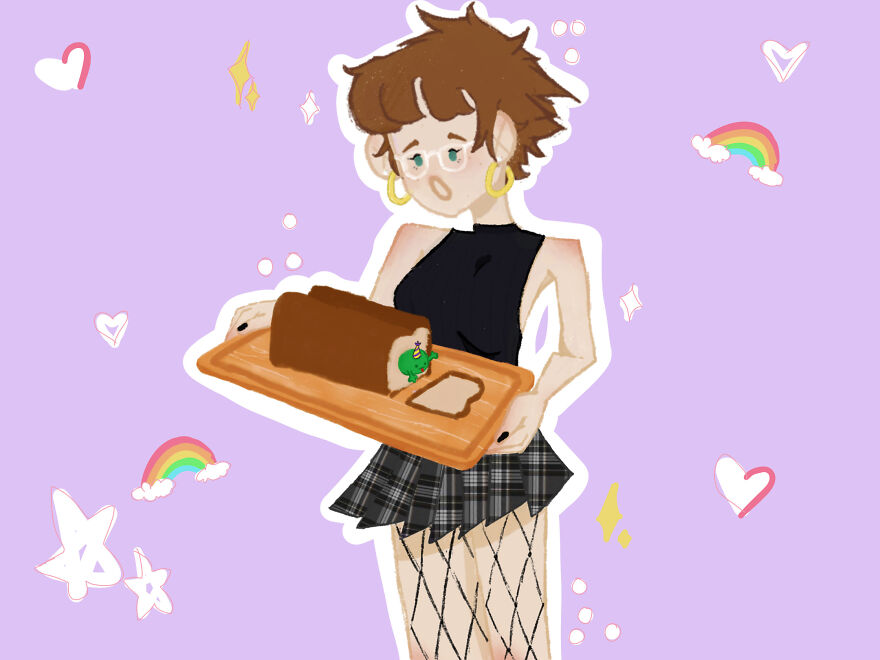 Ill Start! This Was Something I Made For My Digital Art Class With The Prompt "Self Portrait" :]