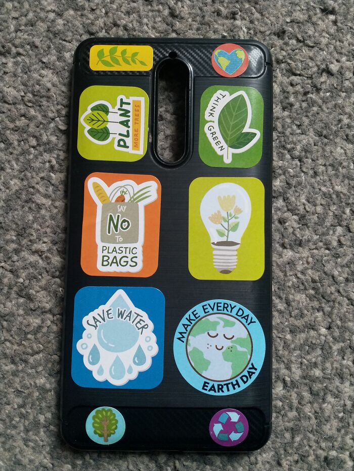 I'll Go First! I Decorated My Case With Stickers About Earth Day From A National Geographic Kids Magazine :)