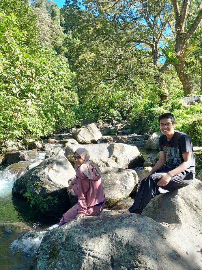 The River In Mt. Pangrango, West Java Is So Clean, I Can Bathe In It! The Ones Ruining The Serenity Are Me And My Sister