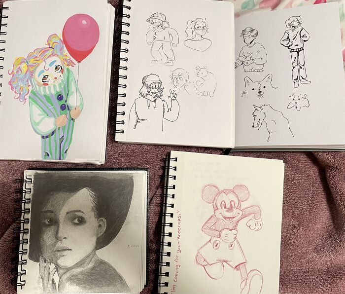 Here’s All The Sketchbooks I’m Currently Working On Lol