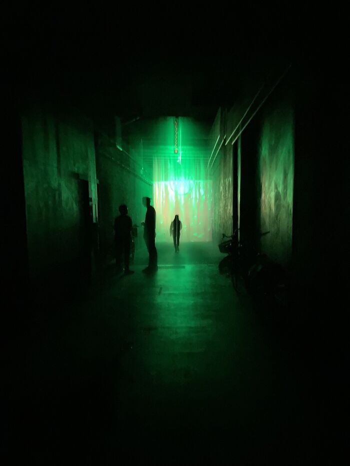 Hallway Into A Party That Took Place In An Old Hangar In Antwerp, Belgium